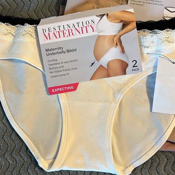 4-Pair Destination Maternity Lace Cooling Seamless Under Belly Bikini Panties - Picture 7 of 13